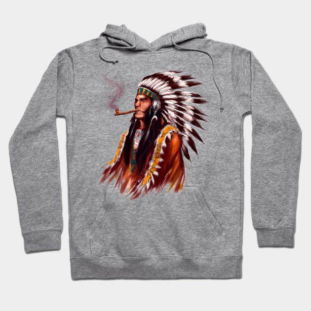 Native American Indian Chief Hoodie by AngelsWhisper